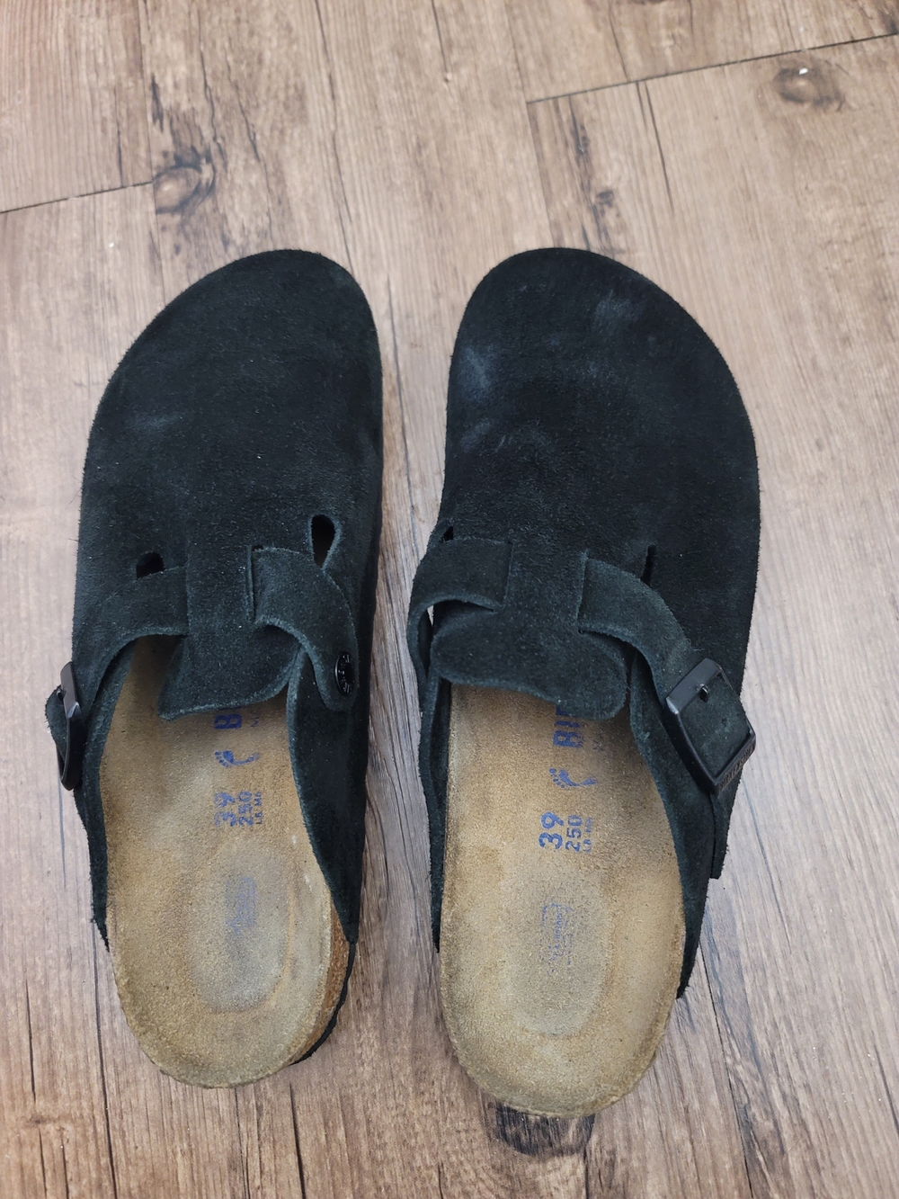 Birkenstock Boston Black Suede Slip On Clog